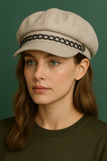 Nuva Land Women's Chain Detailed Cap Hat