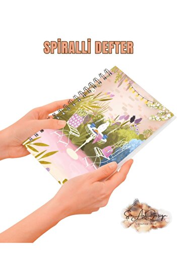 ŞAN ART DESİGN Pi̇nk Garden Spiral Notebook