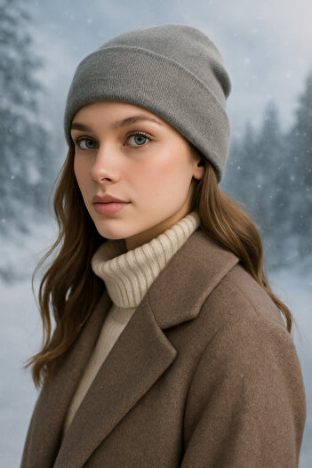 Nuva Land Women's Plain Rib Knitted Winter Beanie