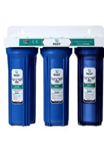Reef Triple Stage Water Filter System, Blue Housing, Under-Sink Filtration