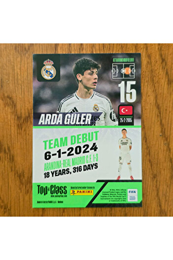 Panini Top Class Future Star Arda Güler Playing Card 251