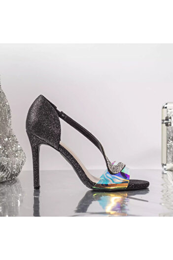 MODA STİL Mirena black glitter heeled sandals, 40