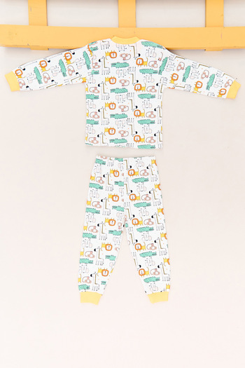 Fulla Moda Set de pijamale pentru băieți, 100% bumbac, cu imprimeu animal