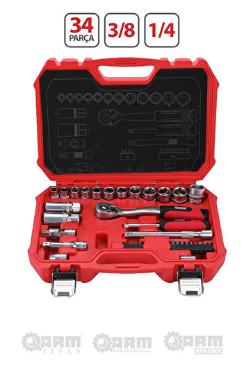 ARM TİTAN 1/4 - 3/8 34 PARÇA LOKMA SETİ