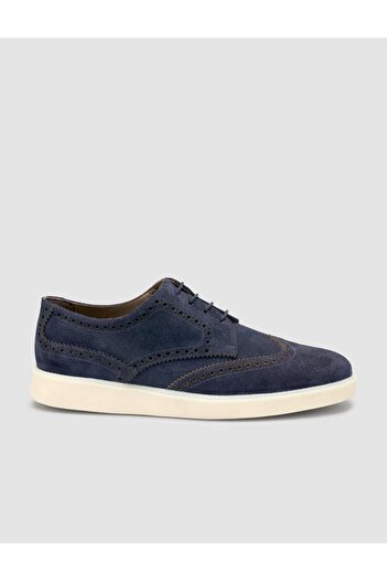 Cabani 100% Genuine Leather Suede Navy Blue Men's Casual Shoes