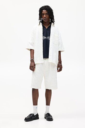Pull & Bear Dokulu kısa kollu gömlek