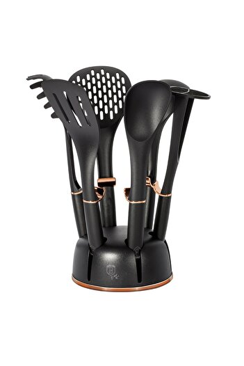 Berlinger Haus Kitchen utensils in a 7-piece stand set Black Rose Collection