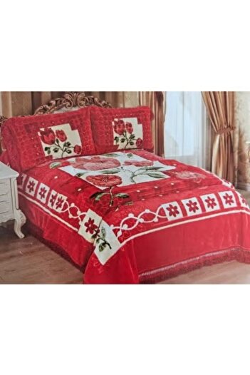 Generic 4-piece heavy winter blanket set 220x240cm with mattress cover 260x230cm and 2 pillowcases 55x75cm