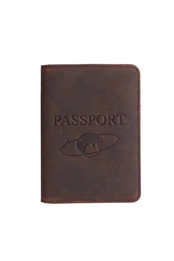 delis Unisex passport cover, Andara PT1259, genuine leather, Matte brown