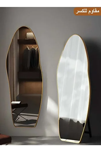 Taimi Large Elegant Shatterproof Mirror 165x60cm-full Length Mirror With Gold Metal Frame And Stand
