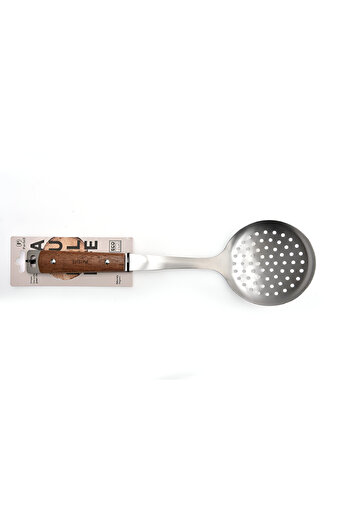 Parfait Stainless Steel Skimmer with Acacia Wood Handle Brown and Silver