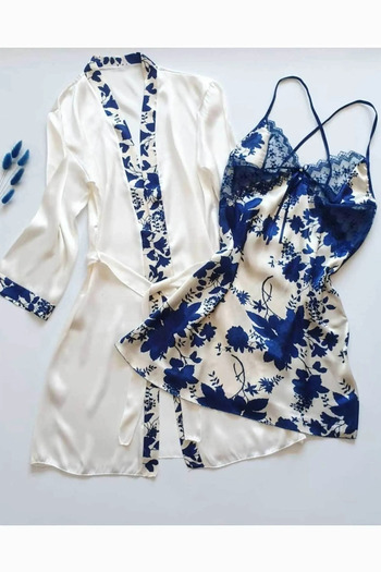 cdh çeyize dair herşey Σετ προίκας 6 τεμαχίων Navy Blue σε μεταξωτό σατέν κουτί 6021