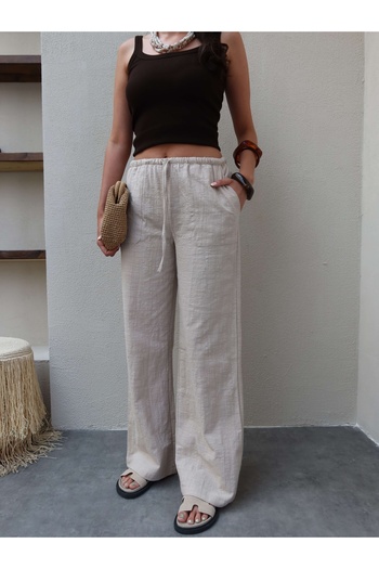ESRAHELVACI Stone Linen Cord Pants