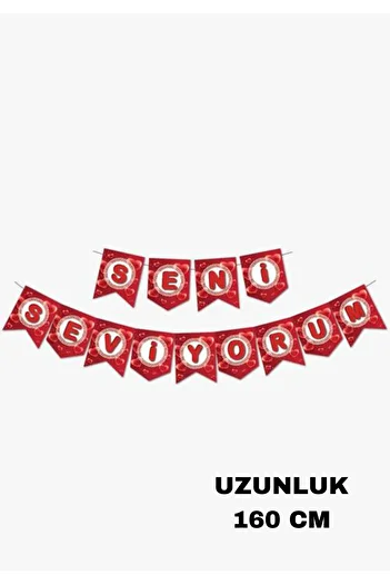 Baloncu Dede I Love You Written Banner Lover Special Day Birthday Marriage Proposal Year Anniversary Ornament Supplies