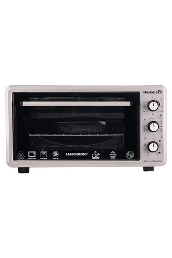 Hausberg Cuptor Electric cu Ventilator HB-8015, 1800 W, Geam dublu, 48L, Timer, 5 Programe, 250 grade, Inox