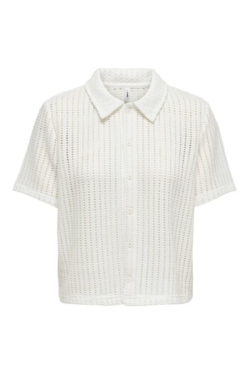 ONLY Onlfreya S/S Polo Cardiga Off White Women's Short Sleeve T-Shirt