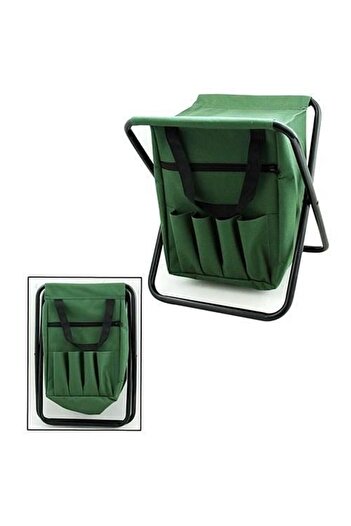 Strend Pro Mini skládací židle, zahradní, kempovací, rybářská, s taškou, zelená, max. 80 kg, 25x27x32 cm