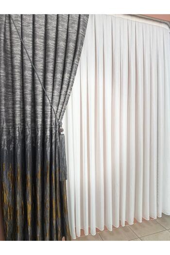 DİLETTO Cornice Compatible Taffeta Texture Tight Pleat Board Background Curtain Ironing Not Asked