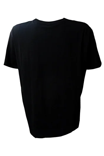 Wooppo - Plus Size - Crew Neck Ανδρικό - T-Shirt Μαύρο