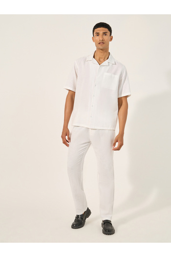 Styli Solid Chest Pocket Shirt and Pants Co-Ords