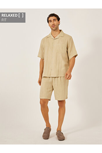 Styli Solid Short Sleeve Relaxed Fit Shirt and Shorts Co-Ords