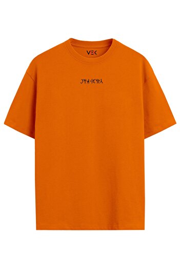 Uniquetex Vek Cengizhan Special Design Oversize T-Shirt Göktürk Alphabet Back Printed