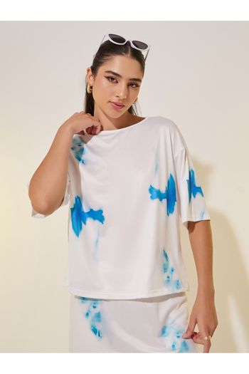 Styli Tie Dye Short Sleeve Top and Skirt Set