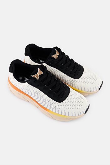 Tapout Men Brand Logo Lace Up Training Shoes, Off-White
