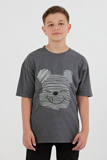 Fulla Moda Teddy Bear Printed Crew Neck Boys T-Shirt