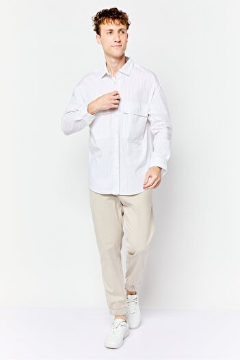 Selected Homme Men Regular Fit Stripe Long Sleeve Casual Shirt, Multicolor
