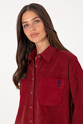 U.S. Polo Assn. Women's Cherry Long Sleeve Tunic Shirt 50290001-Vr223
