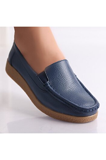 MODA STİL Women's casual shoes Navy blue genuine leather Danina, 37