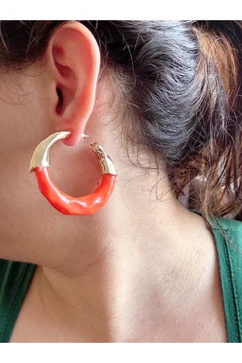 Gümüş sandık Colorful Hoop Steel Earrings, Yazzly Hoop Earrings