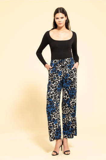MİRAŞE MODA Viscose Flower in & Out Pocket Trousers