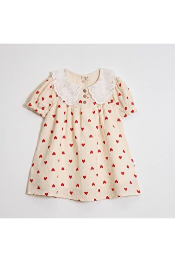 maykids Heart and Collar Detail Dress