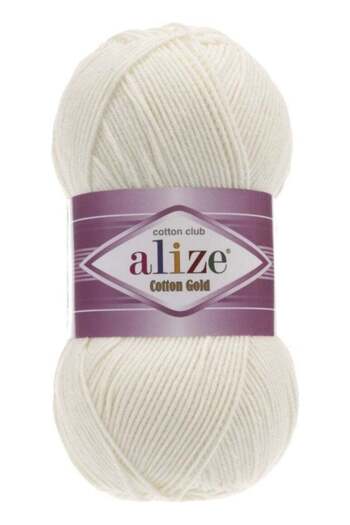 Alize Gold Cotton Hand Knitting Thread, 3 Count - 62 - Light Cream