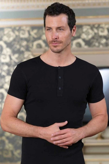 ALFA AKSESUAR 03 Şahinler Men's Short Sleeve Crew Neck Camisole Undershirt E089