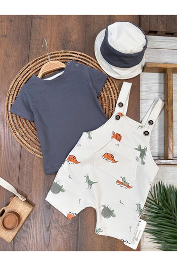 Baby Waka Cep Detail Dinosaur Printed Hat Men's Salopet