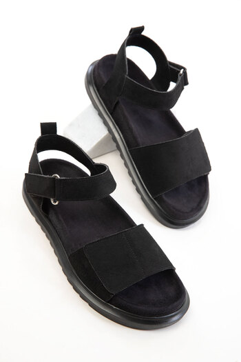 SOHO Black Suede Women's Sandals 20696