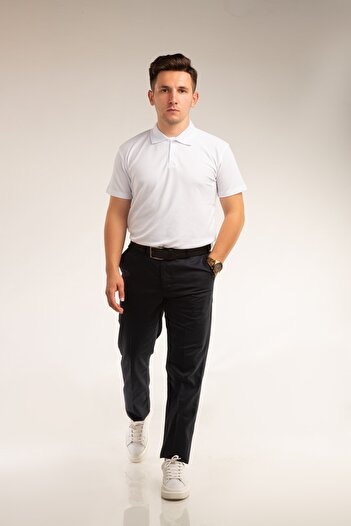 Dragora Beyaz Kısa Kollu Genç Boy Lise Okul Lakos Polo Yaka T-shirt