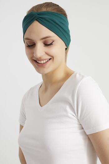 Butikgiz Hürrem Green, Boutique Design Bandana Hair Band για Γυναικεία, Εξαιρετικά μαλακό, Ευέλικτο, Φυσικό, Βαμβακερό χτένισμα