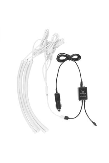 BoostZone إضاءة LED نيون سيليكون حساسة للصوت داخل السيارة مع جهاز تحكم عن بعد (R60)