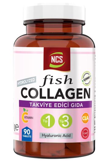 NCS Type 1-3 Collagen Copper Hyaluronic Acid Fish Collagen Cla Biotin 90 Tablets