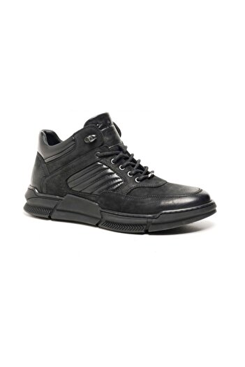 Pierre Cardin 77554 Μαύρο Winter Lace Up Δερμάτινο Ανδρικό Μποτάκι