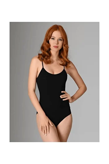 NBB Women's Black Thin Strap Body with Snaps at the Bottom 2935