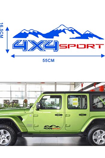 Dijitonline 2 Autocolante Off Road Munte și Sport 4x4 55x16,5cm