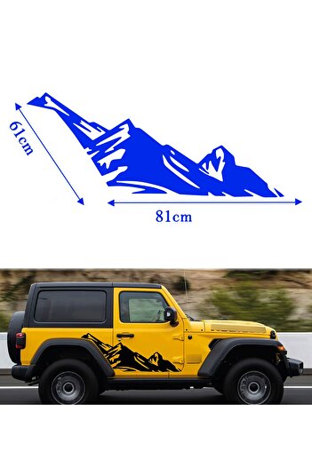 Dijitonline 2 bucăți - Autocolant de munte off-road - Autocolant ușă laterală 81x61cm