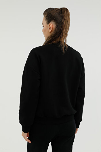 Kinetix W-Sdk203 Rachel Slogan Sw Black Women's Sweatshirt