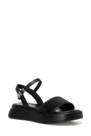 Nine West Valleria 4Fx Black Women's Thick Sole Sandals