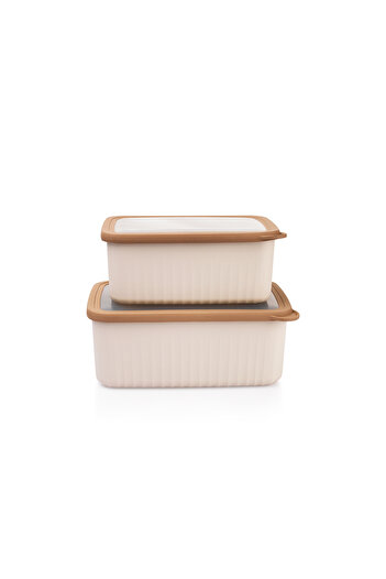 Schafer Ashley 2-Piece Rectangular Deep Storage Container-Cream